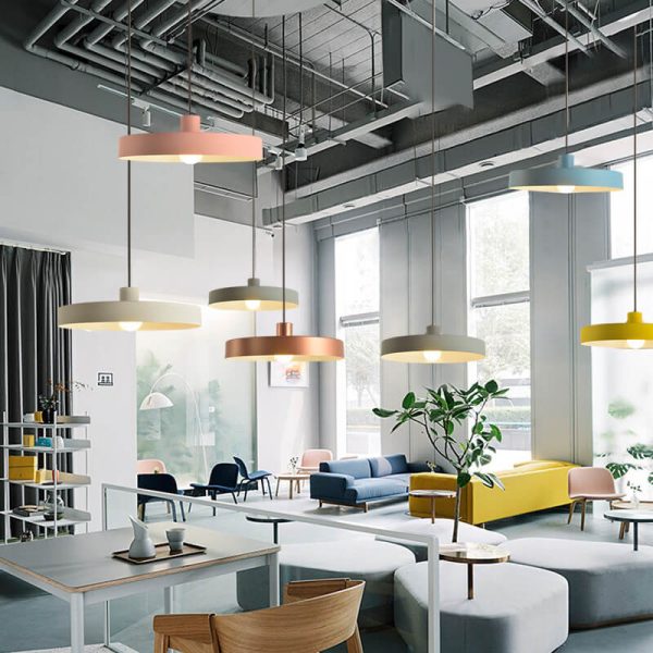 Modern Minimalist Aluminum Disc 1-Light Pendant Light For Living Room - Image 2