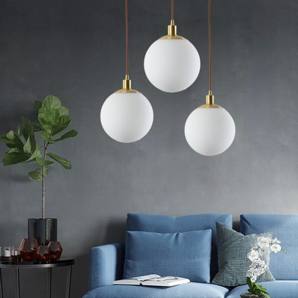 Nordic Minimalist White Orb 1-Light Pendant Light - Image 21