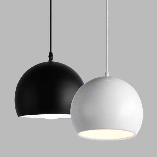 Modern Solid Color Round Head Iron 1-Light Pendant Light - Image 9