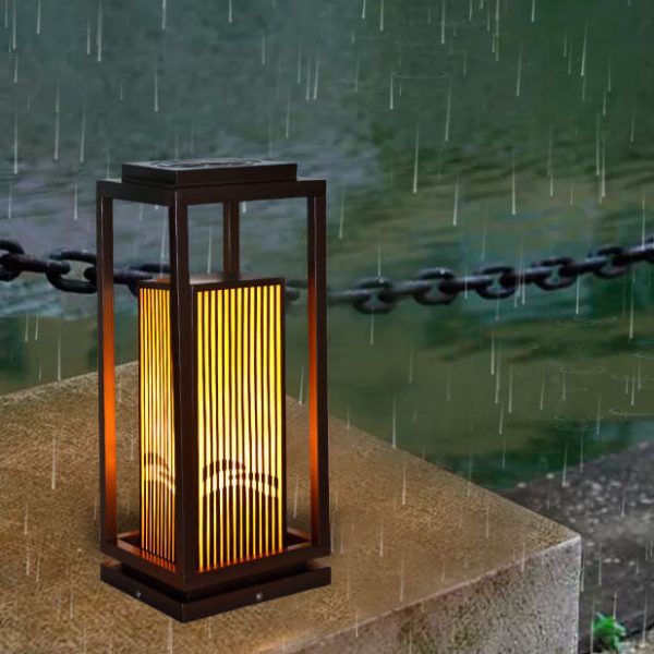 Modern Chinese Square Cage Outdoor Waterproof 1-Light Lawn Path Light - Image 9
