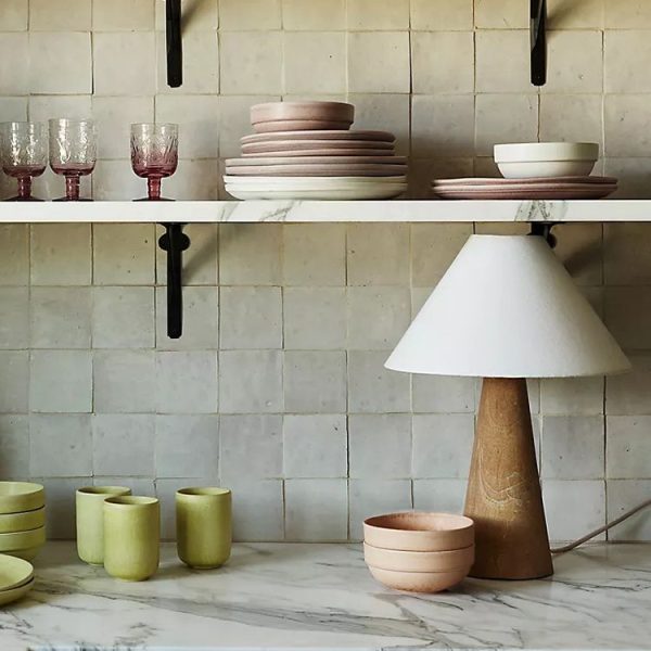 Traditional Japanese Vintage Cone Fabric Wood Base 1-Light Table Lamp For Bedroom - Image 5