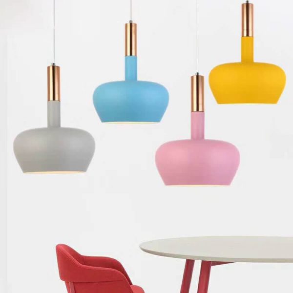 Nordic Macaron Aluminum Dome Bottle 1-Light Pendant Light - Image 18