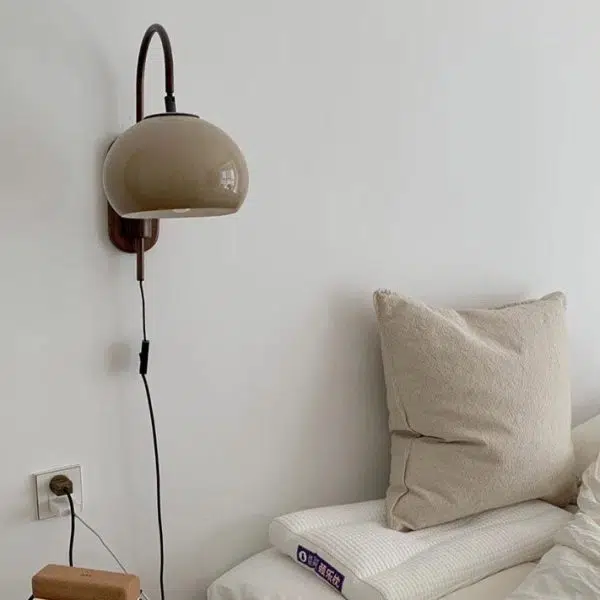 European Minimal Glass Solid Wood 1-Light Wall Sconce Lamp - Image 4