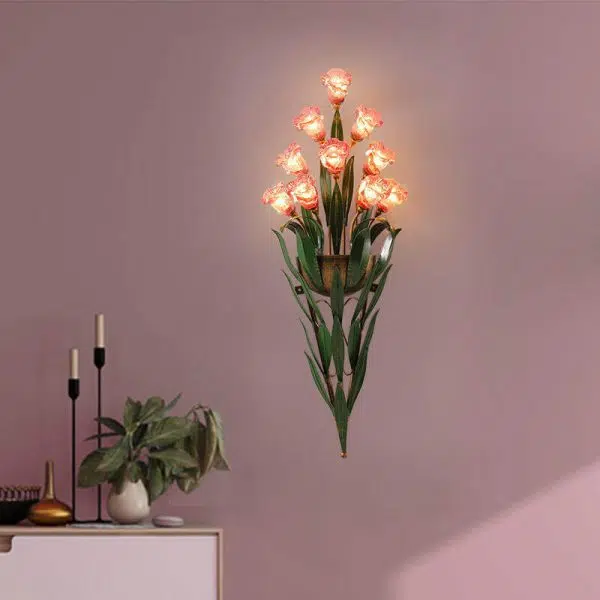 Modern Minimalist Glass Flower 6/10-Light Wall Sconce Lamp - Image 8