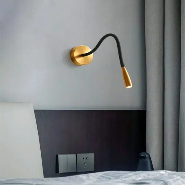 Simple Hose Spotlight Brass LED Reading Wall Sconce Lamp - Image 8