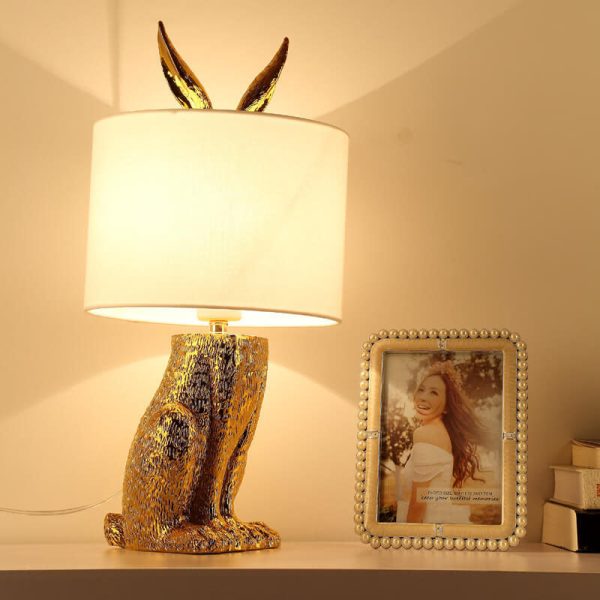Modern Creative Cylindrical Golden Rabbit Lamp Body 1-Light Table Lamp - Image 4