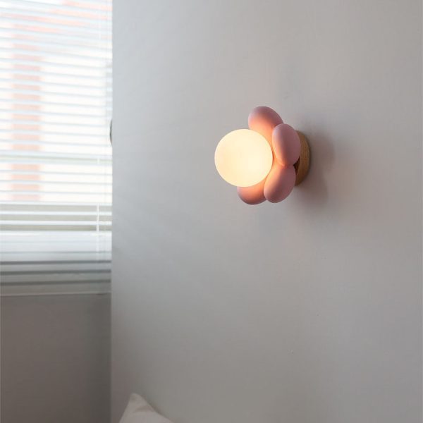Modern Creative Flowers Shape Glass Ceramic 1-Light Kids Wall Sconce Lamp - Image 7