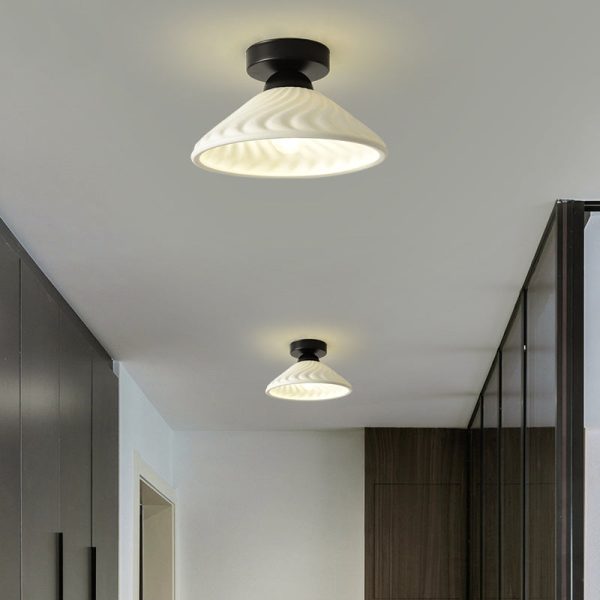 Modern Light Luxury Ceramic Disc 1-Light Semi-Flush Mount Lighting - Image 3