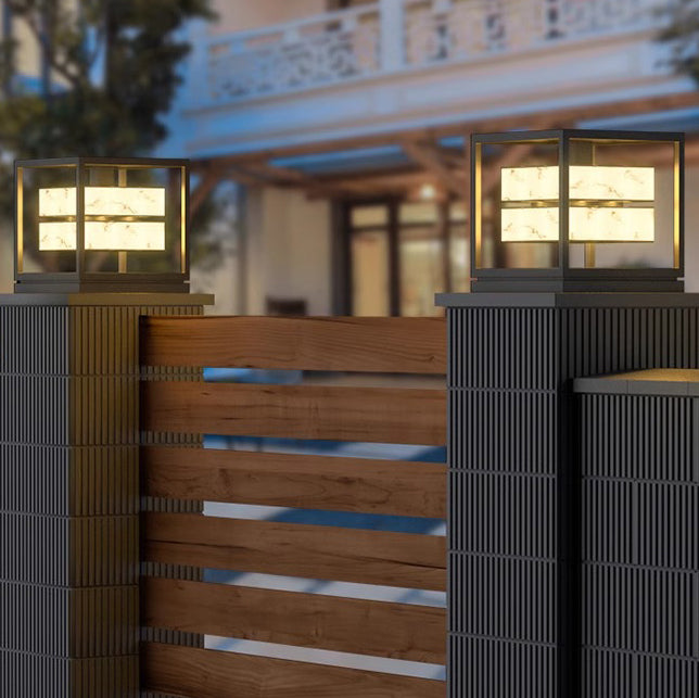 03-3aa06943-121a-40fd-b8ad-7ee0497e6fbc.jpg Modern Simplicity Waterproof Stainless Steel PC LED Solar Post Lamp Lawn Light For Garden - Image 1