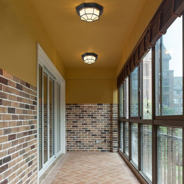 Outdoor Simple Round Octagon Aluminum Waterproof LED Flush Mount Ceiling Light - Image 4