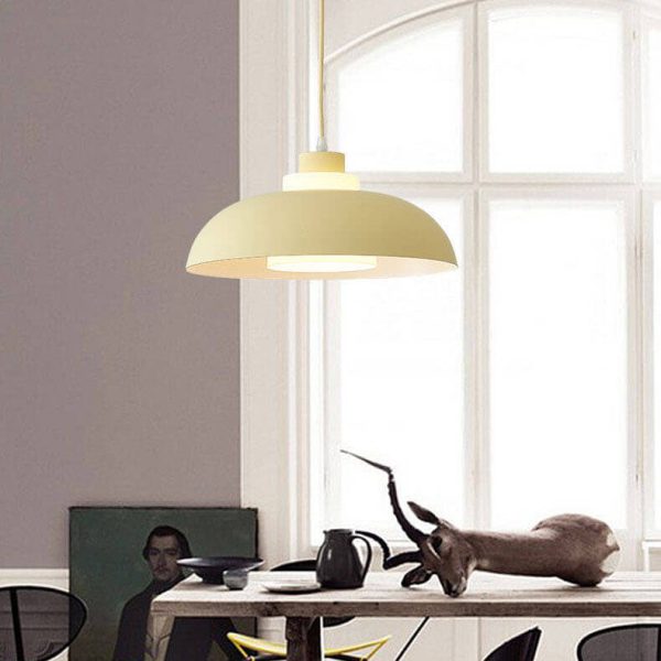 Modern Solid Color Macaron Acrylic Aluminum 1-Light Pendant Light - Image 25