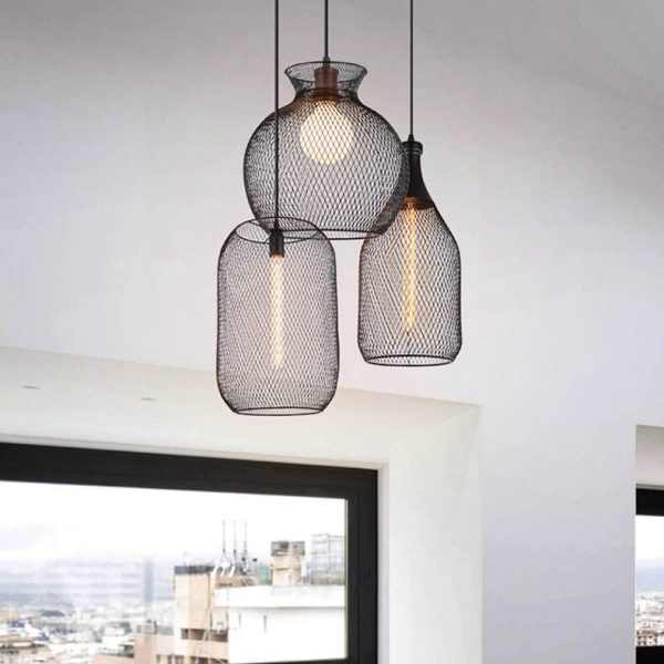 Industrial Creative Cylindrical Iron Mesh 1-Light Pendant Light - Image 14