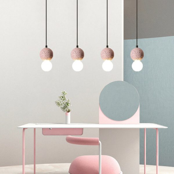 Contemporary Scandinavian Orb Terrazzo 1-Light Pendant Light For Bedroom - Image 3