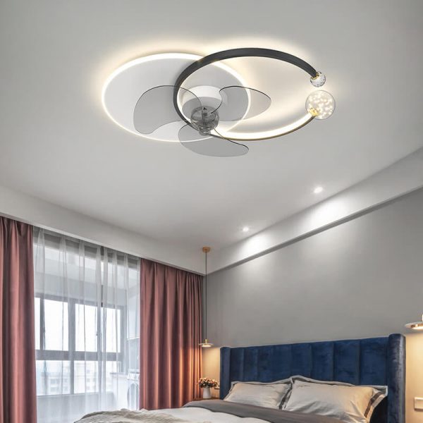 Luxury Double Ring Combination Design LED Flush Mount Fan Light - Image 10