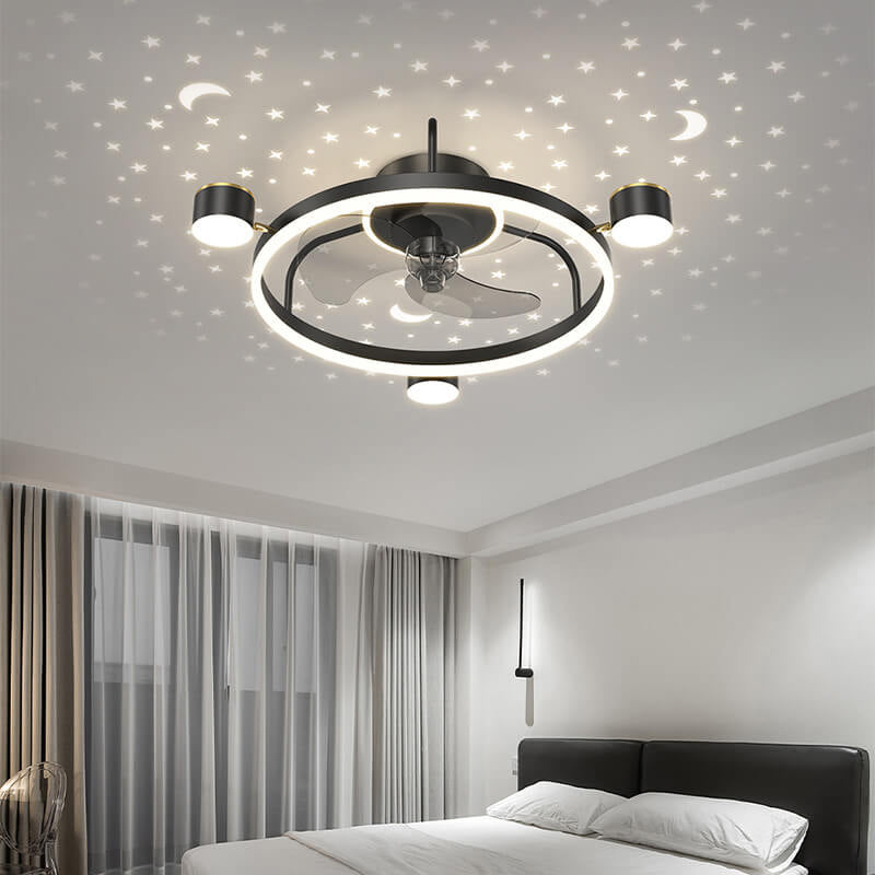 03-4b55ef45-cc2e-4bcf-92a8-8660193dec92.jpg Modern Luxury Round Starry Sky Projection LED Flush Mount Ceiling Fan Light - Image 1