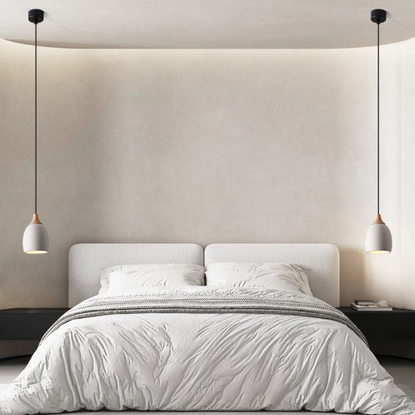 Traditional Japanese Cement Solid Wood Circle 1-Light Pendant Light For Dining Room - Image 11