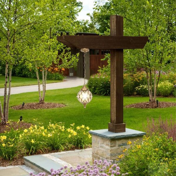 European Vintage Round Ball Die-Cast Aluminum Glass Waterproof Outdoor 1-Light Pendant Light - Image 5