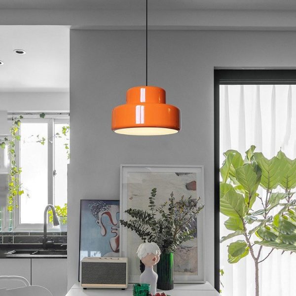 Contemporary Scandinavian Double Round Iron 1-Light Pendant Light For Living Room - Image 3