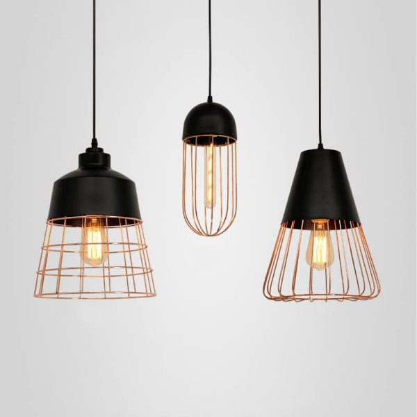 Nordic Creative Iron Cage Geometry 1-Light Pendant Light - Image 5