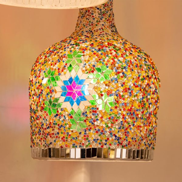 Modern Creative Stained Glass Bottle 1-Light Pendant Light - Image 4