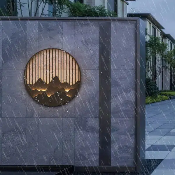 Chinese Modern Round Mountain Stainless Steel PC LED Waterproof Outdoor Wall Sconce Light - Image 16