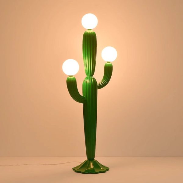 Contemporary Creative Cactus Resin Glass 3-Light Standing Floor Lamp For Living Room - Image 3