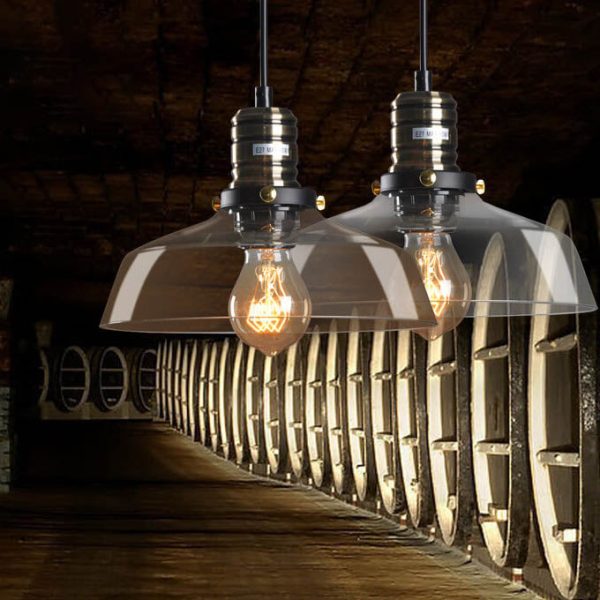 Industrial Simple Personalized Transparent Glass Bowl 1-Light Pendant Light - Image 3