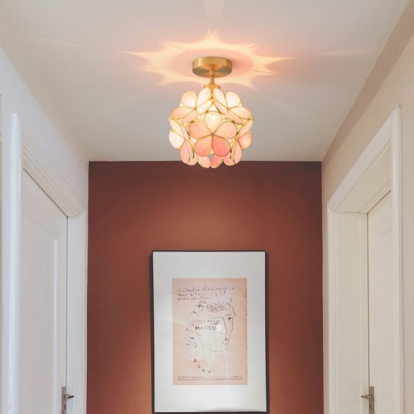 New Japanese-Style Manual Petal Aisle Semi-Flush Mount Light - Image 17
