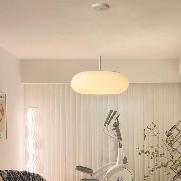 Modern Minimalist Oval Iron PE LED Pendant Light For Living Room - Image 10