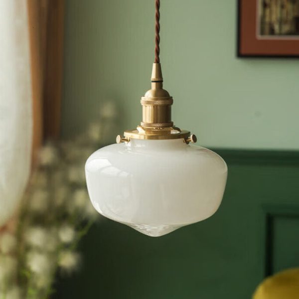 Nordic Vintage Lantern Brass Glass 1-Light Pendant Light - Image 7