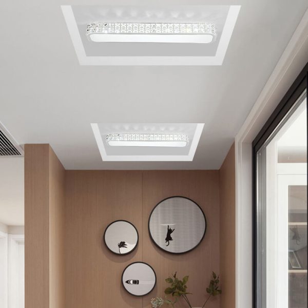 Modern Luxury Crystal Long Strip Acrylic LED Flush Mount Ceiling Light - Image 5