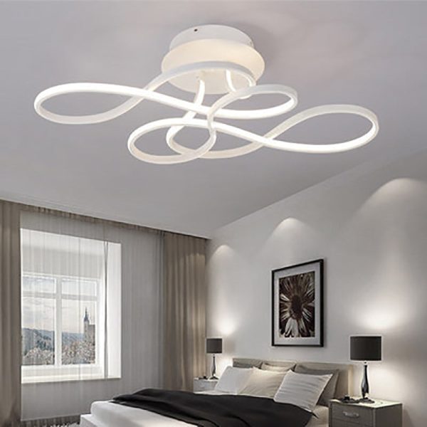 Modern Transitional Irregular Strip Aluminum Acrylic LED Semi-Flush Mount Ceiling Light For Living Room - Image 3