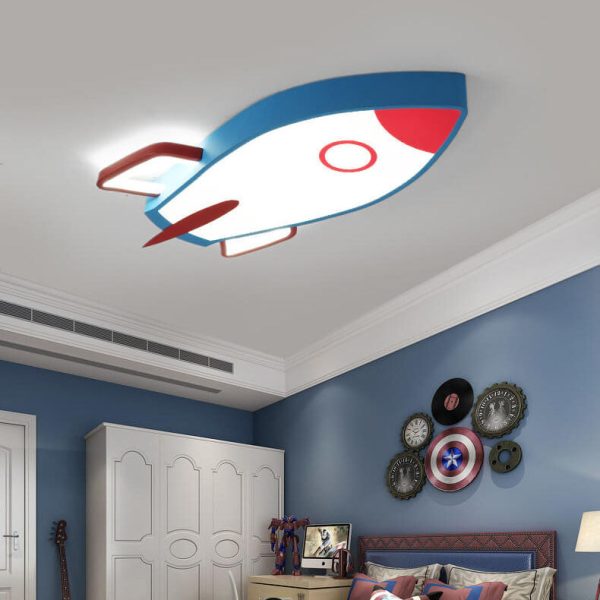 Cartoon Rocket-shaped Aluminum LED Flush Mount Ceiling Light - Image 6