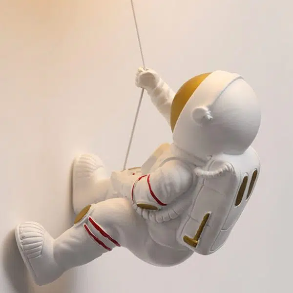 Contemporary Creative Orb Astronaut Iron Resin 1-Light Wall Sconce Lamp For Bedroom - Image 8