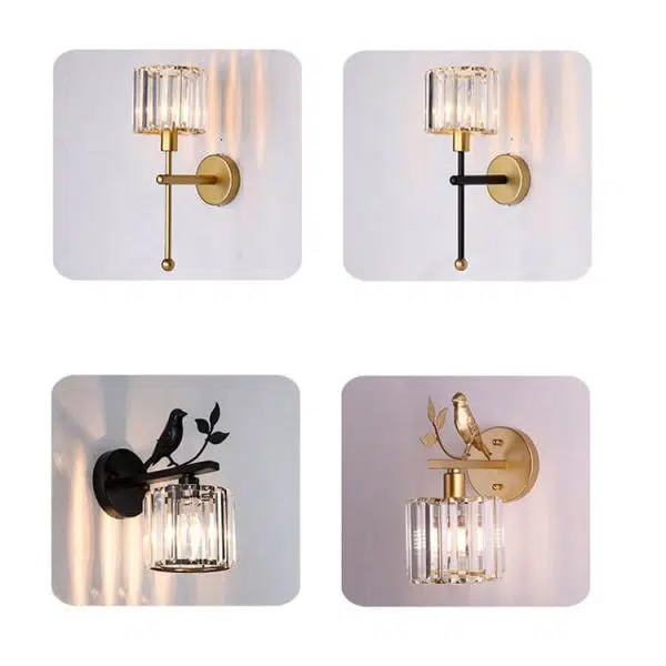 Vintage Light Luxury Crystal Bird 1-Light Wall Sconce Lamp - Image 19