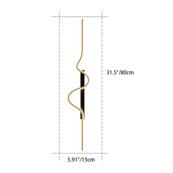 Modern Minimalist Aluminum Corrugated Strip Iron Frame LED Wall Sconce Lamp For Bedroom - Image 5