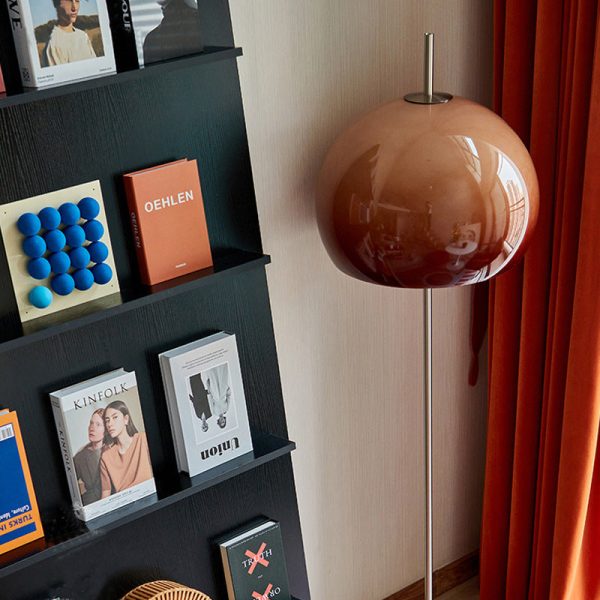 Contemporary Retro Mushroom Hardware Glass 2-Light Standing Floor Lamp For Living Room - Image 13