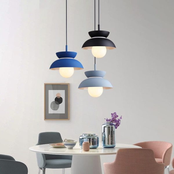 Nordic Minimalist Color Solid Aluminum 1-Light Pendant Light - Image 9