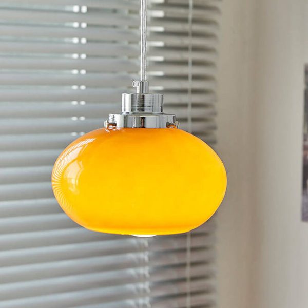 Nordic Yellow Glass Dome 1-Light Pendant Light - Image 8
