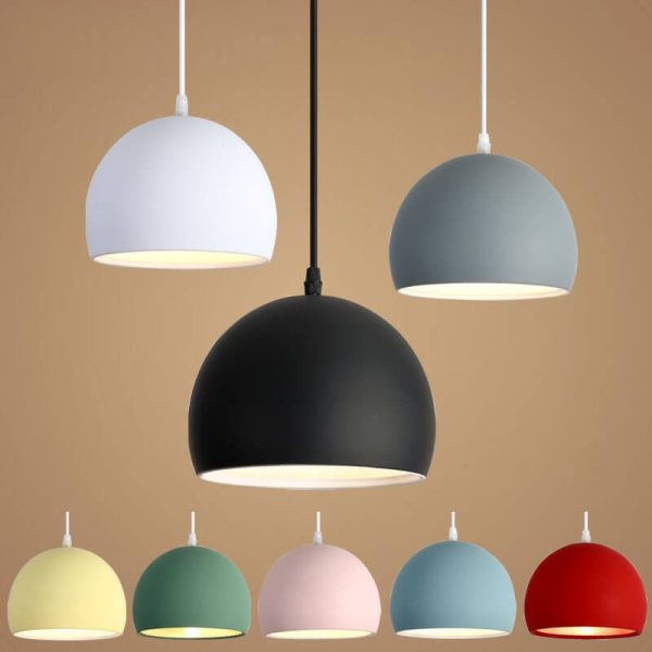 Modern Solid Color Round Head Iron 1-Light Pendant Light - Image 10