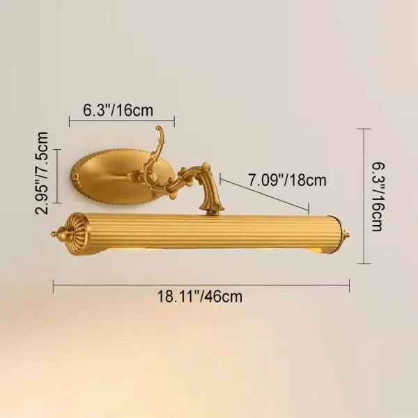 French Antique Copper Cylindrical 2-Light Mirror Front Wall Sconce Lamp - Image 6