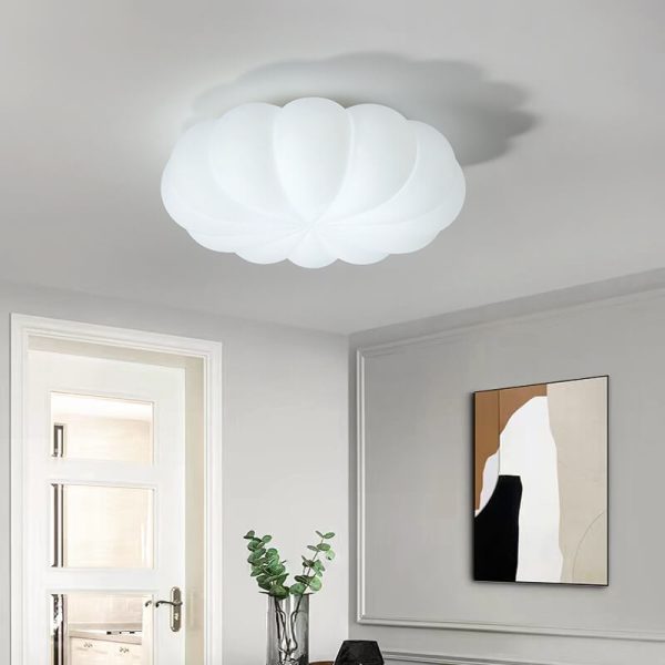 Contemporary Nordic PE Shade Kid's Flowers LED Flush Mount Ceiling Light For Bedroom - Image 2