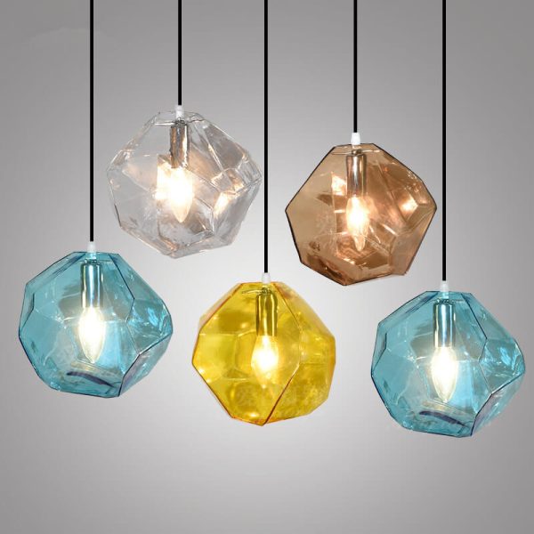 Modern Simplicity Irregular Shape Glass 1-Light Pendant Light For Living Room - Image 3