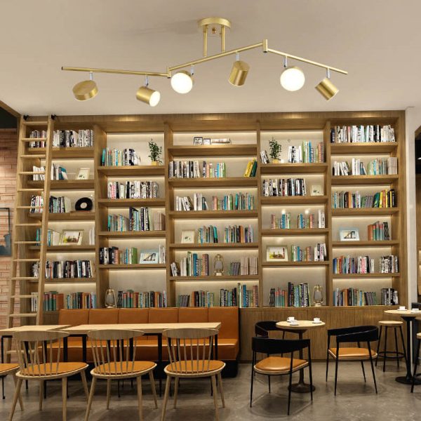 Modern Creative Rotating Track Spotlight LED Semi-Flush Mount Ceiling Light - Image 19