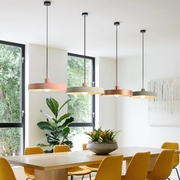 Modern Minimalist Aluminum Disc 1-Light Pendant Light For Living Room - Image 9