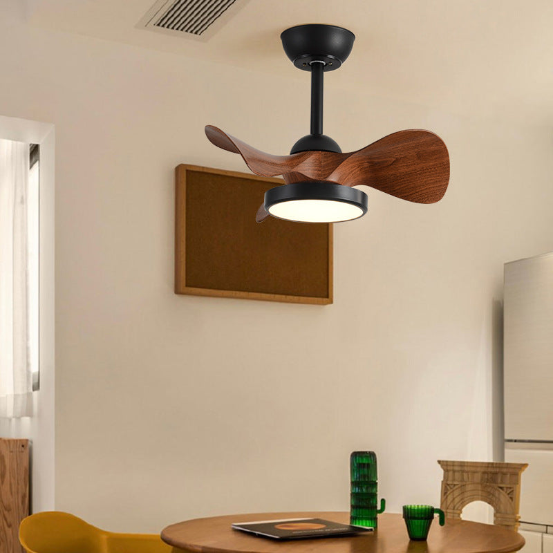 03-ed3f1cf1-f79e-4c98-b6d8-b9e43ee86c98.jpg Contemporary Retro Round Acrylic ABS LED Downrods Ceiling Fan Light For Bedroom - Image 1