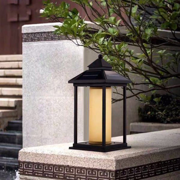 Modern Minimalist Solar Spire Quadrangle Aluminum Acrylic LED Post Head Light For Outdoor Patio - Image 10