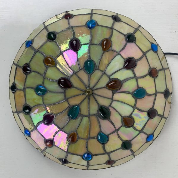 Traditional Tiffany Round Shell Bead Stained Glass 2-Light Flush Mount Ceiling Light For Hallway - Image 29