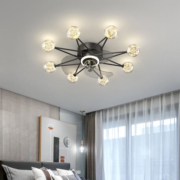 Modern Minimalist Creative Star LED Flush Mount Ceiling Fan Light - Image 10