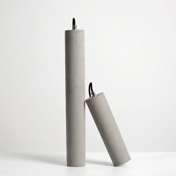 Contemporary Industrial Cylindrical Rough Texture Cement 1-Light Pendant Light For Living Room - Image 16